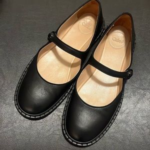 Chloé Rubie Ballet Flat/Mary Jane’s, Black Leather, Size 37/7